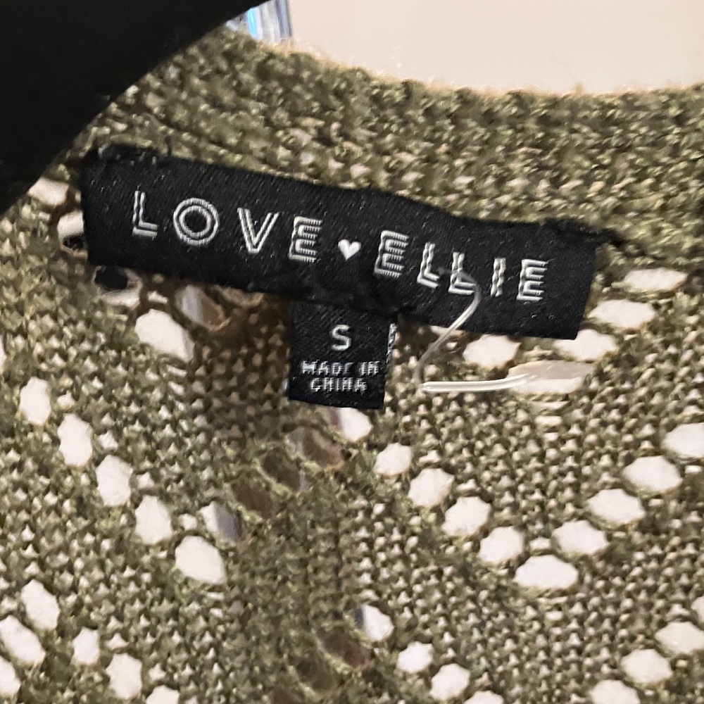 Olive Green Women's Long Cardigan - Picture 2 of 4